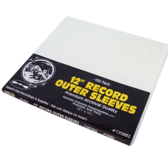 12" LP Vinyl Record Crystal Clear Plastic Outer Sleeves (100 Pack) - Picture 1 of 4